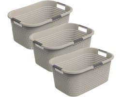 Rotho Country - 3-delige set wasmand 40 l - kunststof- BPA-vrij - Beige