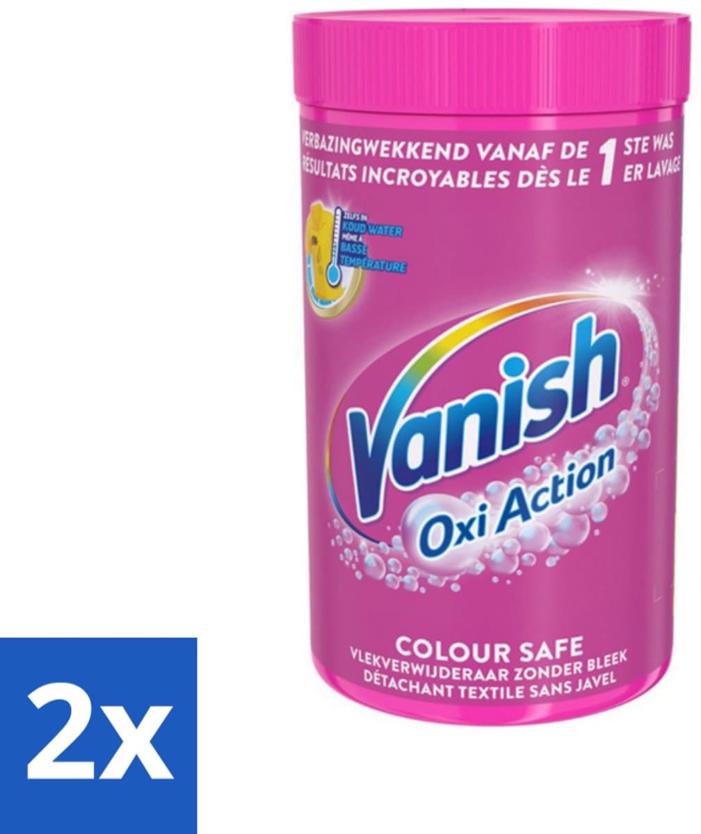 2 x Vanish Oxi Action - Veilige Kleur - Vlekkenverwijderaar Poeder - Zonder Bleek - Gekleurde Was - 1.5 Kg - Vlekkenverwijderaar - Waspoeder - Gekleurde Was - Wasmiddel - Vlekken Verwijderen — afbeelding 1
