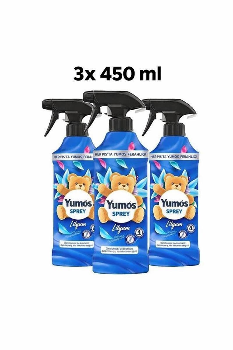 Yumos Spray Lilyum 3x 450 ml – Textielverfrisser – Langdurige Frisse Geur & Directe Opfrissing — afbeelding 1