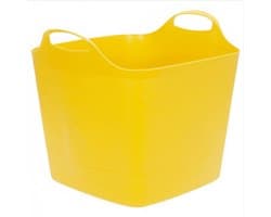 Excellent houseware flexibele kuip / emmer - geel - 25 l - kunststof - 40 x 35 cm - met handvatten