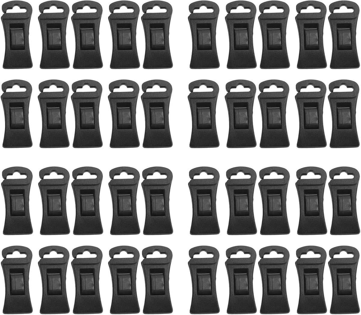Sokkenhouders - 40 stuks - Sokken clips - Washaken Clip - Plastic - Waslijnknijpers - Antislip wasknijpers - Veelzijdig - Drooghaak voor kleding - Sokkenklemmen voor Wasmachine en Droger - Zwart — afbeelding 1