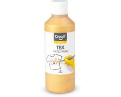Creall Tex - Textiel- & Stoffenverf - Goud - 250ml - Machine wasbaar na fixatie - Voor T-shirts, jeans, schoenen, stoffen tassen, meubels en auto-interieurs/hemelbekleding - Gemaakt in NL - Glutenvrij