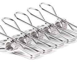 Stainless Steel Clothespins - Heavy Duty Laundry Clips - Roestbestendig en Duurzaam - 30 Stuks - Voor Buiten en Keuken Zilver