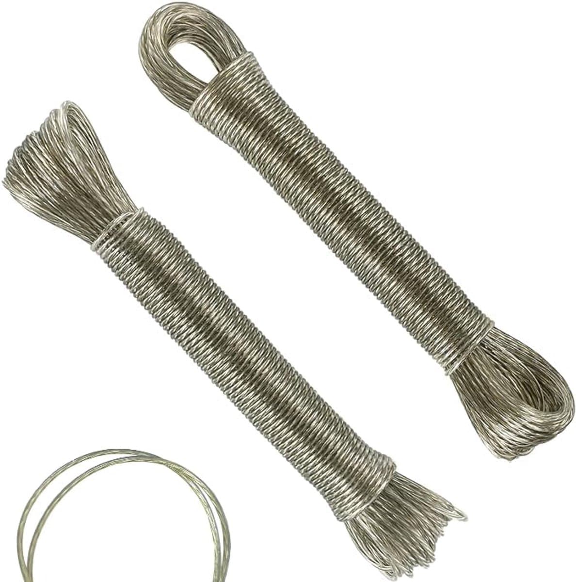 20 meter sterke waslijn voor wandmontage – 2 stuks, extra scheurvast en duurzaam — afbeelding 1