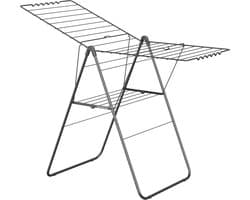 STAUS&BACH Droogrek 20m - Stevig - Inklapbaar Wasrek - Staand - Staal - Mat zwart - Aeriq Compact