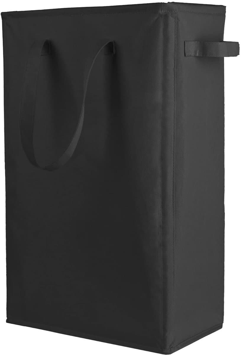 QTTVBTNA -Smalle Wasmand 45L – Opvouwbare Waszak met Handvatten – Slanke Wasmand voor Vuile Kleding – Ruimtebesparende Opbergmand, Lichtgewicht en Duurzaam (Zwart) — afbeelding 1