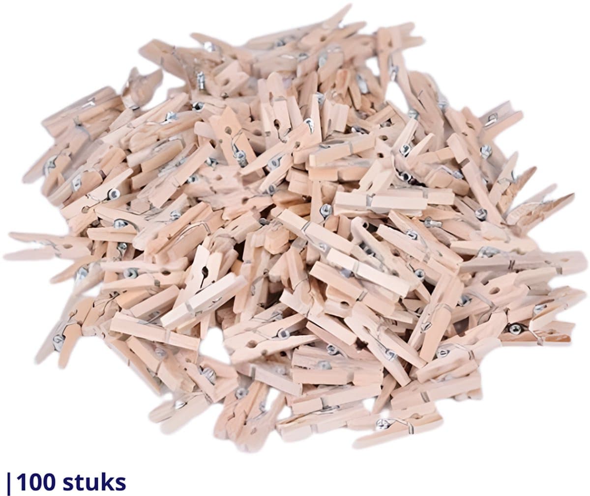 Knaak Mini Wasknijpers - 100 stuks - 2.5 cm - Hout - Houtkleurig — afbeelding 1