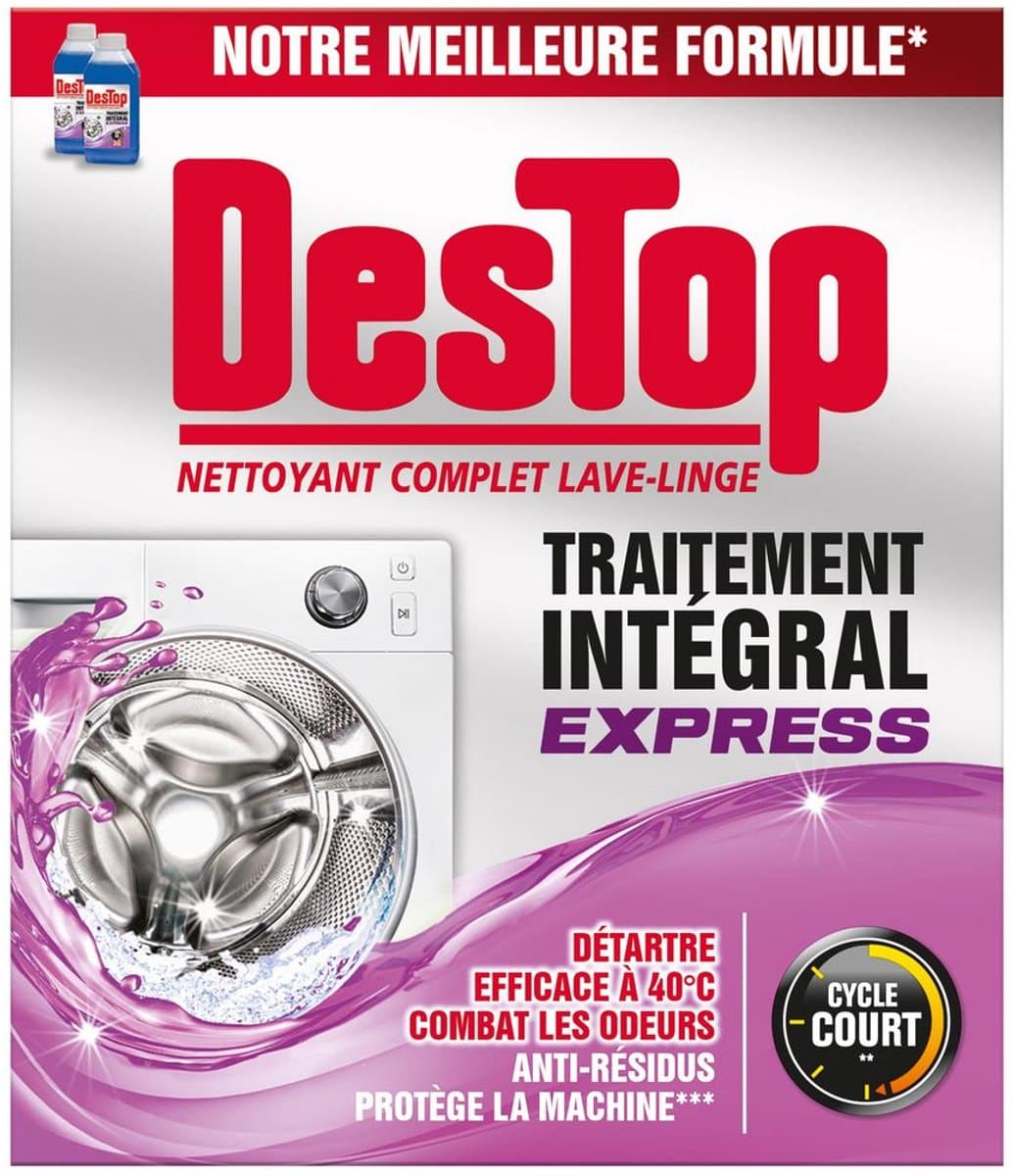 Destop Wasmachinereiniger Express – 2x250 ml – Verwijdert geurtjes & vetresten – Schone en frisse wasmachine — afbeelding 1