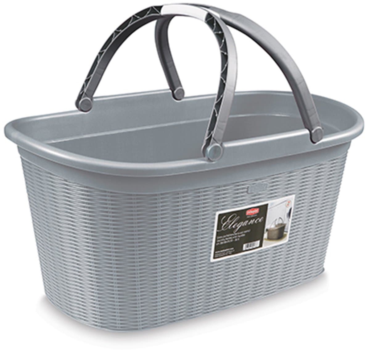 Heupwasmand 'Elegance' - 35 Liter - Wasmand met handgrepen - Grijs — afbeelding 1
