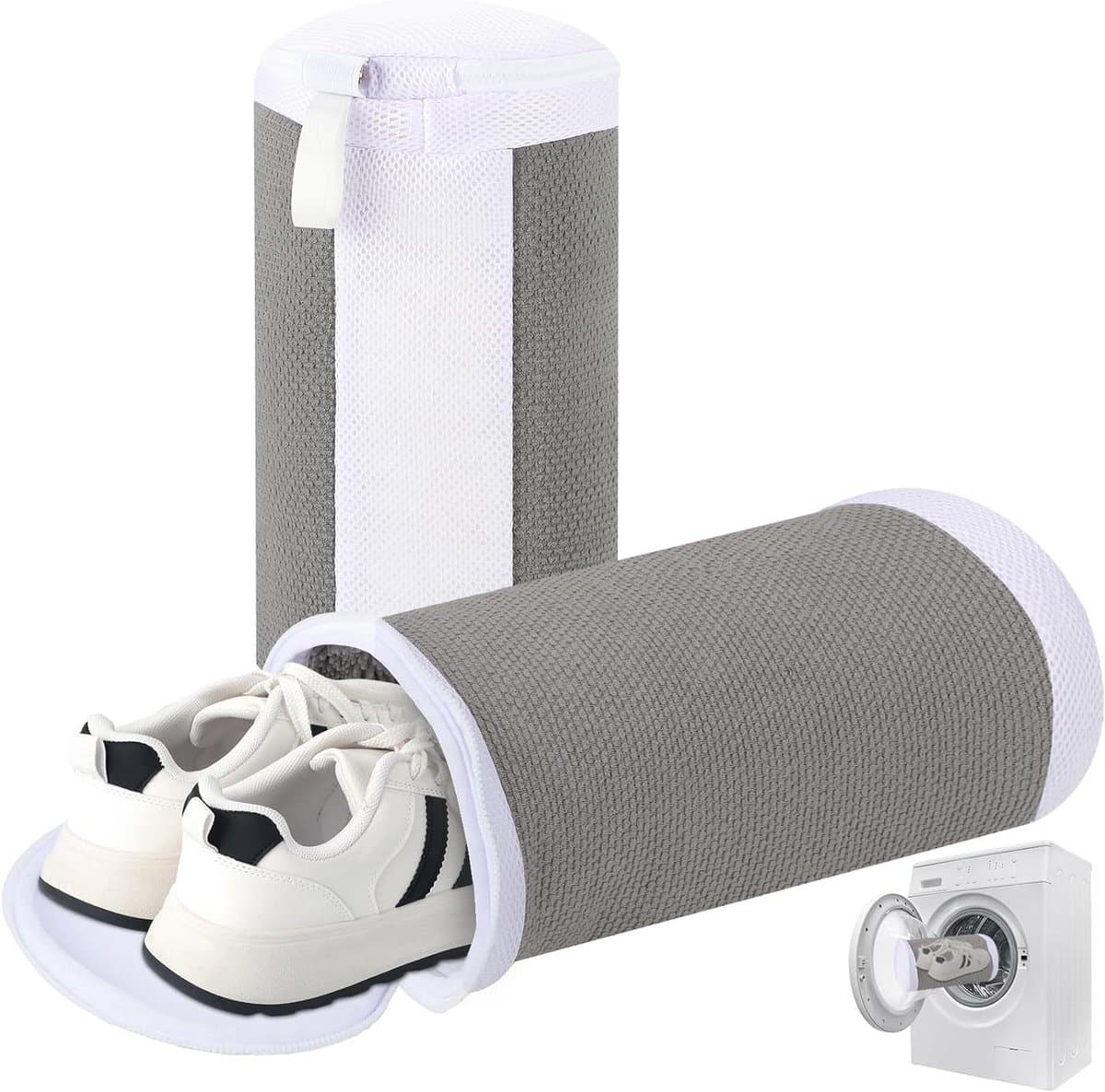 Allecto Plus - Pack van 2 Schoenenwaszakken 40 x 20 cm Herbruikbare Tas voor Schoenen met Rits Grote Waszak voor Wasmachine en Droger — afbeelding 1