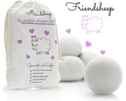 Friendsheep - Nieuw Zeelands Herbruikbare Wollen Drogerballen - Wasbollen - Schaapswol - Wasdrogerballen - 6 Stuks