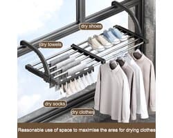 wasdroogrek met grote capaciteit opgewaardeerde versie, droogrek kleding, waslijn roestvrij staal, vouwen binnen en buiten