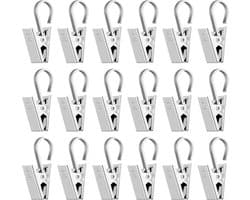 60 x gordijnclips, metalen klemmen met haken voor gordijnen, lichtketting, foto (herbruikbaar)