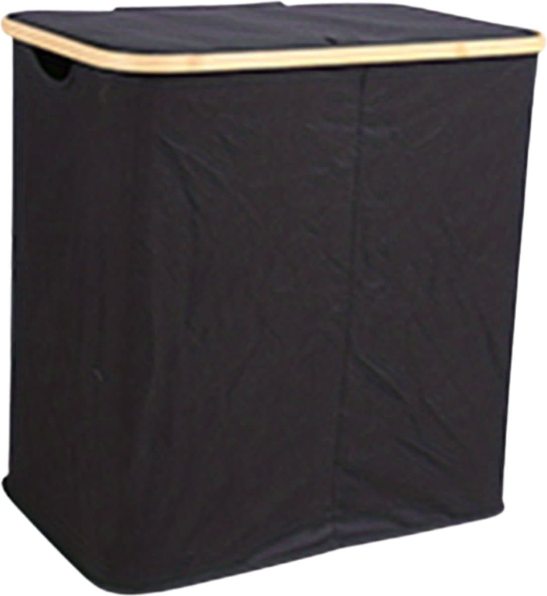 Livano Wasmand 2 Vakken - Wassorteerder - Laundry Basket - Bag - Zwart - 100 Liter — afbeelding 1