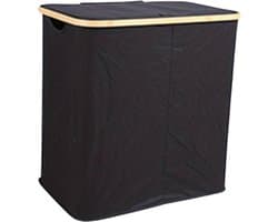 Livano Wasmand 2 Vakken - Wassorteerder - Laundry Basket - Bag - Zwart - 100 Liter
