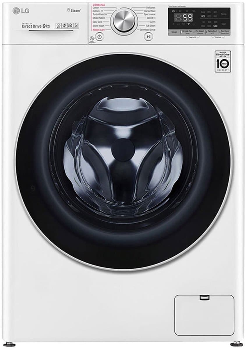 LG F4V909P2E wasmachine Voorbelading 9 kg 1400 RPM Wit — afbeelding 1