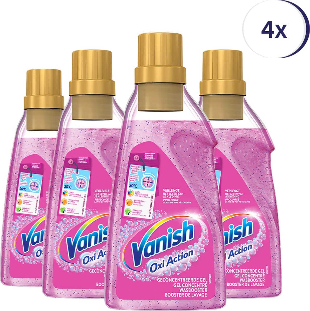 Vanish Oxi Action Wasbooster Liquid - 750ml x 4 - Voordeelverpakking — afbeelding 1