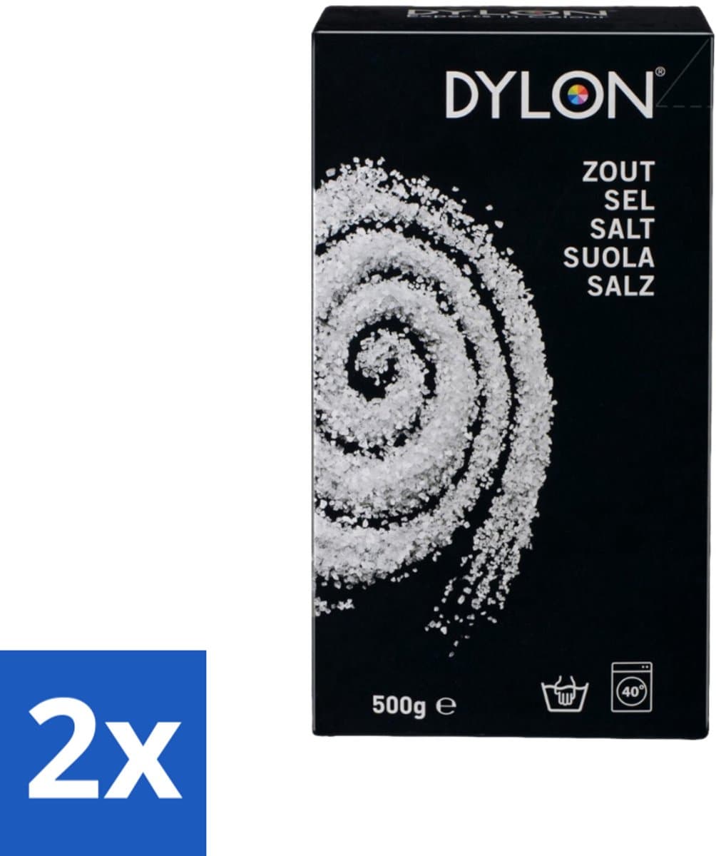2 x Dylon - Zout - Voor Handwas Textielverf - Optimale Kleurresultaten - 500g - Dylon Zout - Textielverf - Handwas Verf - Kleurvastheid - Kleurintensiteit — afbeelding 1