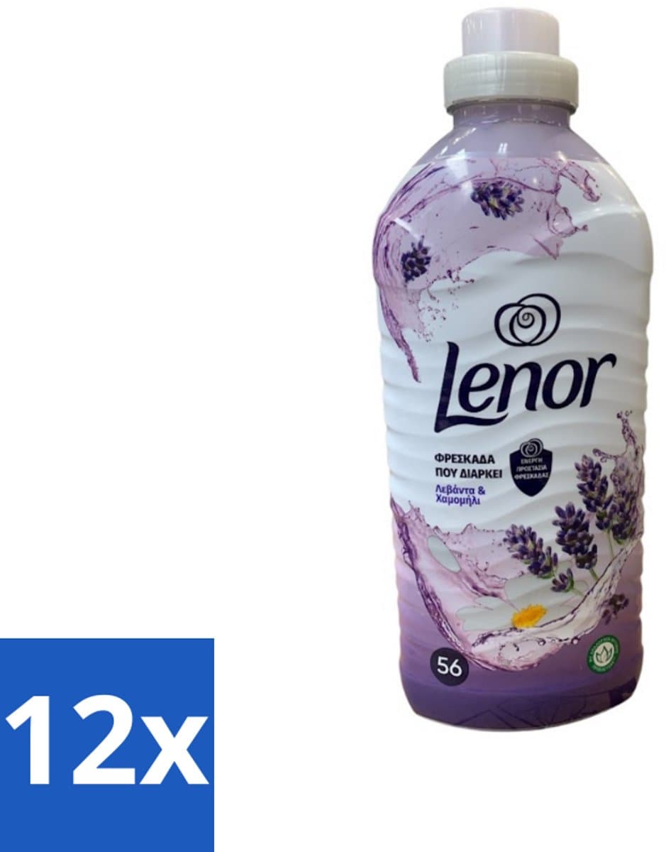 12 x Lenor – Wasverzachter – Lavender & Kamille – 56 Wasbeurten – 1176 ml - Wasverzachter - Lavendel - Kamille - Wasgeur - Wasverzachting — afbeelding 1