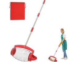 Notenverzamelaar - Opraap Hulp - Tuin Opruimen - Verstelbare Lengte - 15 Liter Tas - Zilver Rood