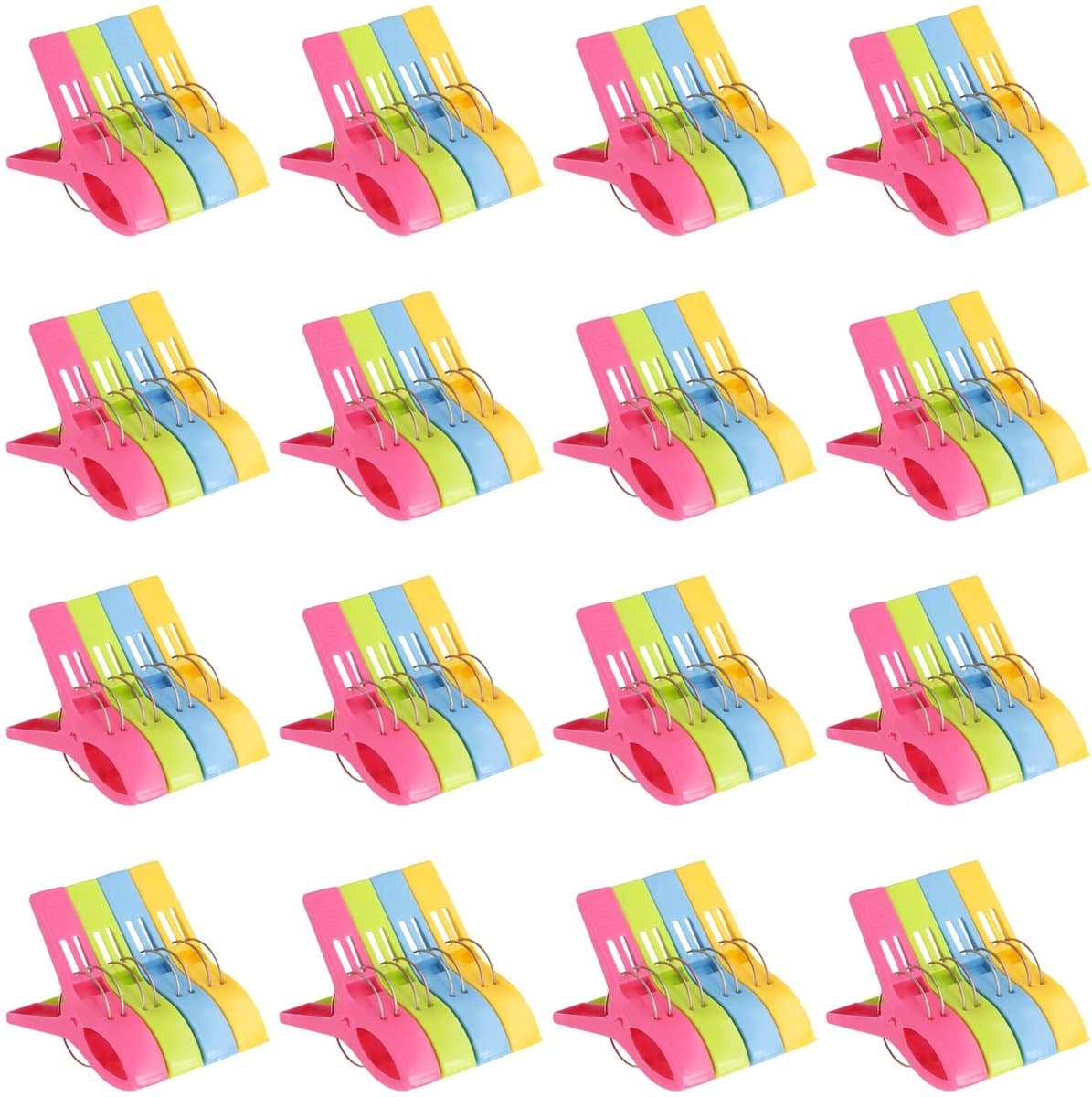 Dailygoods - 64 stuks Grote kunststof wasknijpers - Handdoekklemmen voor kleding en strandlakens — afbeelding 1