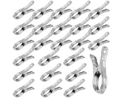 Dailygoods- Handdoekklemmen Roestvrij Staal - Strandhanddoekklemmen - Kledingclips - Metalen Clips - Duurzaam - Goede Klemkracht - Wasknijpers