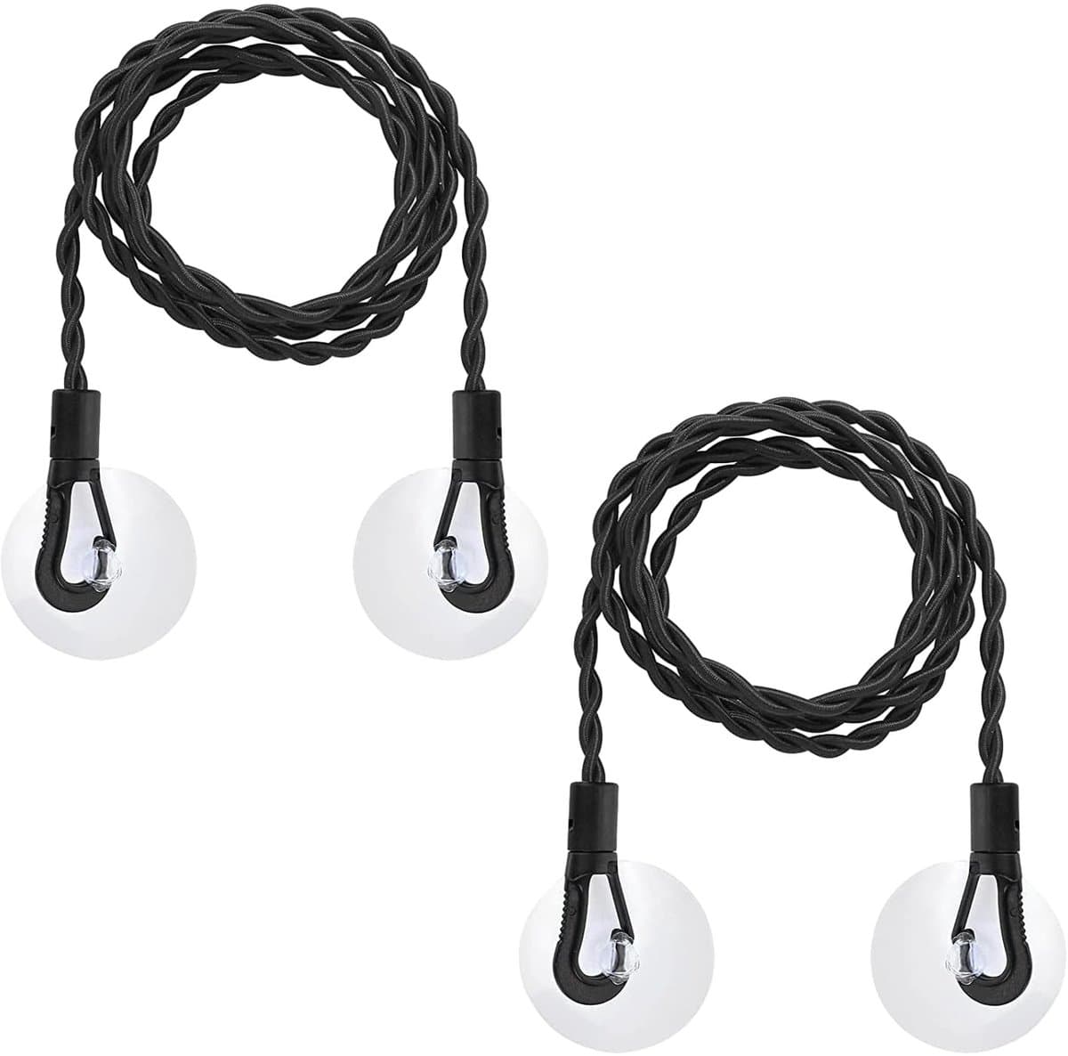 Dailygoods- Waslijn Uittrekbaar 150 cm - 2 Stuks - Draagbaar - Zuignap Bevestiging - Elastisch - Geschikt voor Reizen - Drooglijn — afbeelding 1