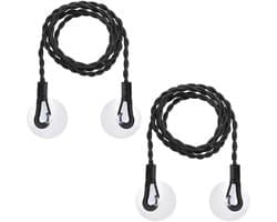 Dailygoods- Waslijn Uittrekbaar 150 cm - 2 Stuks - Draagbaar - Zuignap Bevestiging - Elastisch - Geschikt voor Reizen - Drooglijn