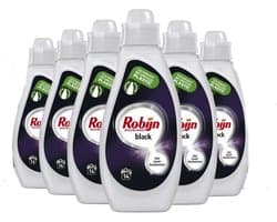Robijn Black Vloeibaar Wasmiddel – 6 x 700 ml – Voor Zwarte & Donkere Was