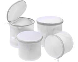 Set van 4 beha-waszakken voor de wasmachine, 18 cm x 20 cm, herbruikbare wasnetten met ritssluiting voor delicate kleding
