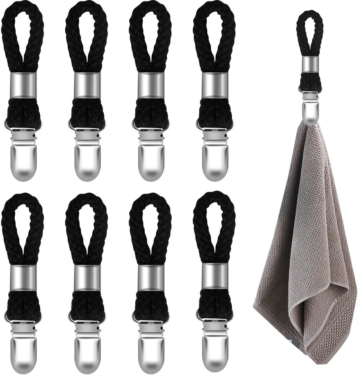 Solidchoice - Set van 8 Handdoekclips voor een Nettere Badkamer — afbeelding 1