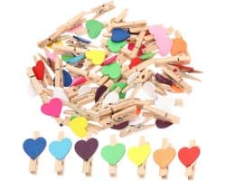 Mini Wasknijpers - Houten Clips Decoratie - Foto Decoratie Ambachten - Lichtgewicht Stevig - 3 x 1.8 x 0.9 cm