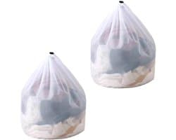 Set van 2 wasnetten, 40 x 30 cm, voor wasmachine, fijne netten met trekkoord, herbruikbaar, voor ondergoed, sokken en babykleding, bescherming van het wasgoed