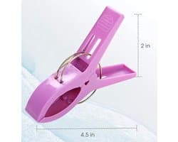 Stevige handdoekclips voor strandstoelen, clips voor zwembadafdekkingen, plastic kledingclips voor op cruiseschepen, verpakking van 12 stuks