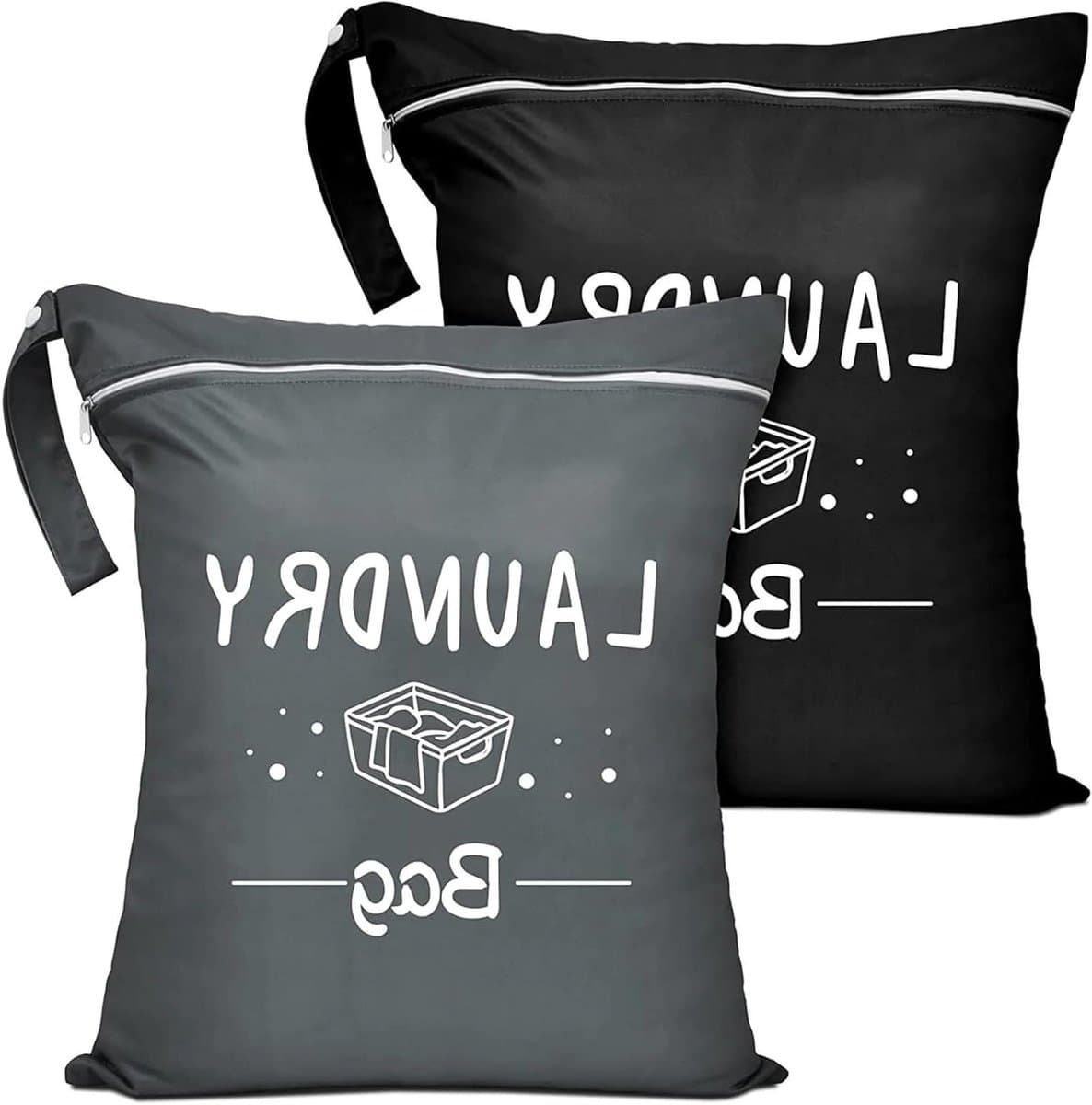 Set van 2 waterdichte waszakken, opvouwbaar met ritssluiting, ideaal voor fitness, kamperen en dagelijks gebruik, 38 x 48 cm — afbeelding 1
