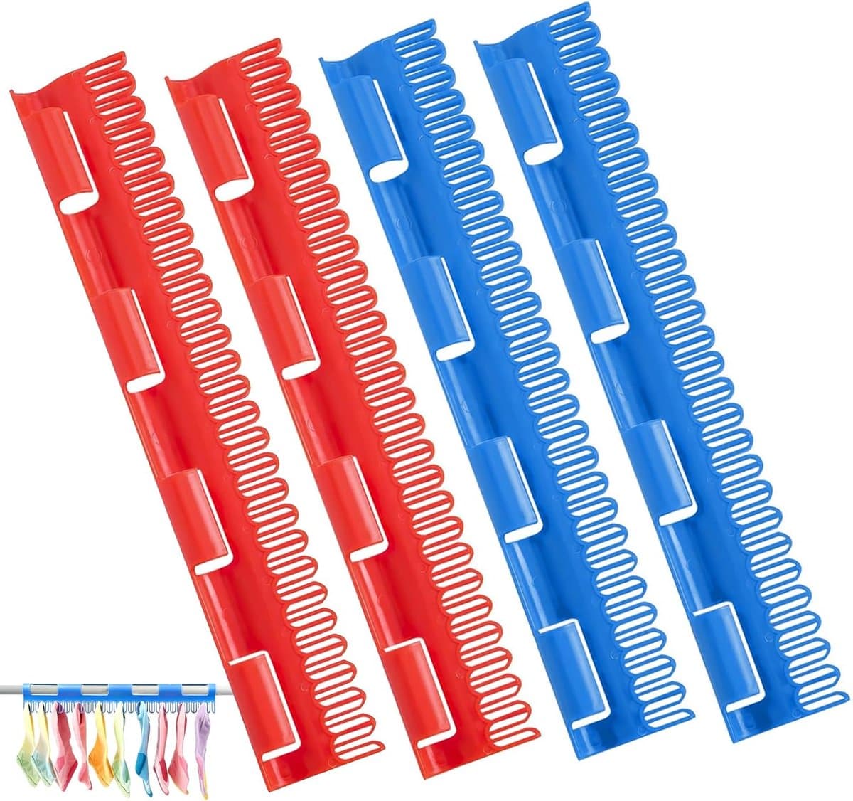 Thijox - Multifunctionele Sokkenhouder en Sokkendroger, Hangend Wasrek met Sokkenklemmen voor Ondergoed en Kleine Onderdelen, Kunststof, Perfect voor — afbeelding 1