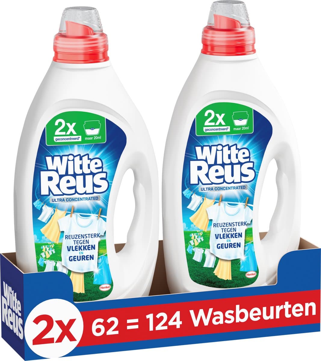 Witte Reus Ultra Concentrated Gel Wasmiddel | 2 x 62 wasbeurten | 124 wasbeurten | Voordeelverpakking — afbeelding 1