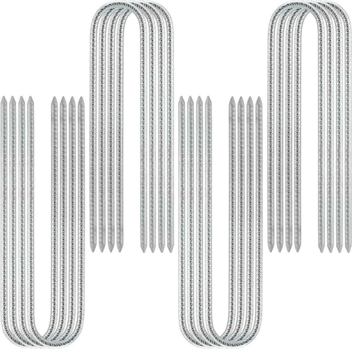 Grondankers Set - Haringen Palen - Tent Bevestigen - Verstevigd Staal - 16 Stuks 30cm - Zilver — afbeelding 1