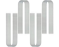 Grondankers Set - Haringen Palen - Tent Bevestigen - Verstevigd Staal - 16 Stuks 30cm - Zilver