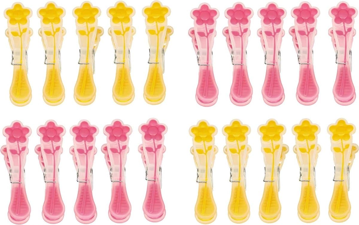 Kledingknijpers - Wasknijpers - Drogen van wasgoed - Met rubberen inleg - 20 stuks - Blauw — afbeelding 1