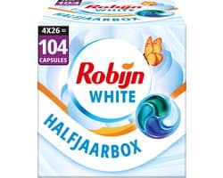 Robijn Wasmiddel - 4-in-1 Wascapsules - Stralend Wit - 4 x 26 stuks - 104 Wasbeurten - Voordeelverpakking