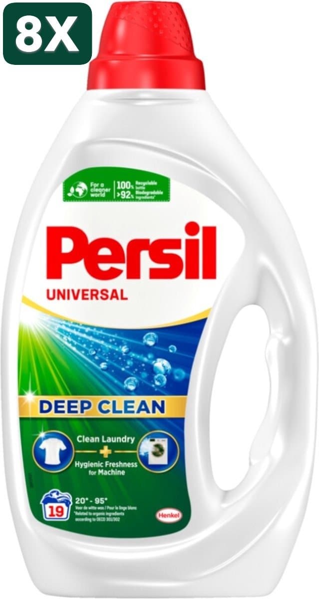 8 x Persil Wasmiddel Gel 19 Wasbeurten Universal - 855 ml — afbeelding 1