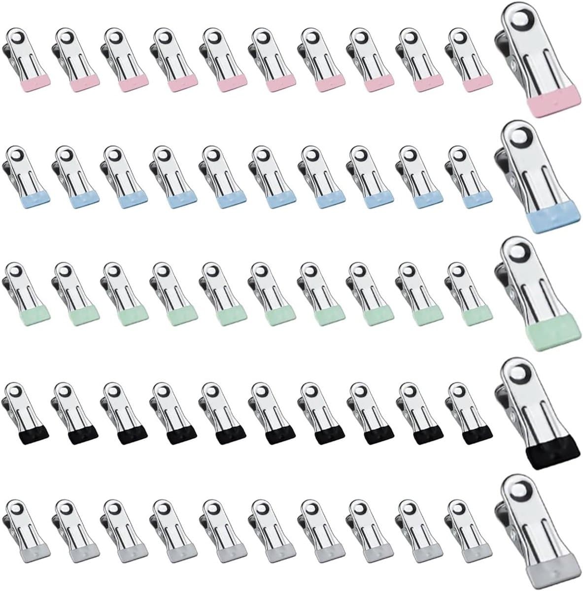50 Stuks RVS Wasknijpers, Multifunctionele Klemmen, Antislip Metalen Klemmen voor Kleding, Handdoeken, Voedselverpakking en Foto's — afbeelding 1