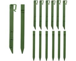 SnelShoppen - 30 Stuks Tuin Pinnen 24.5 cm Kunststof Grondankers voor Patio Afgrenzing en Tuin Tenten (Groen)
