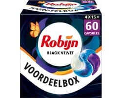 Robijn Wasmiddel - 3-in-1 Wascapsules - Black Velvet - 4 x 15 stuks - 60 Wasbeurten - Voordelverpakking
