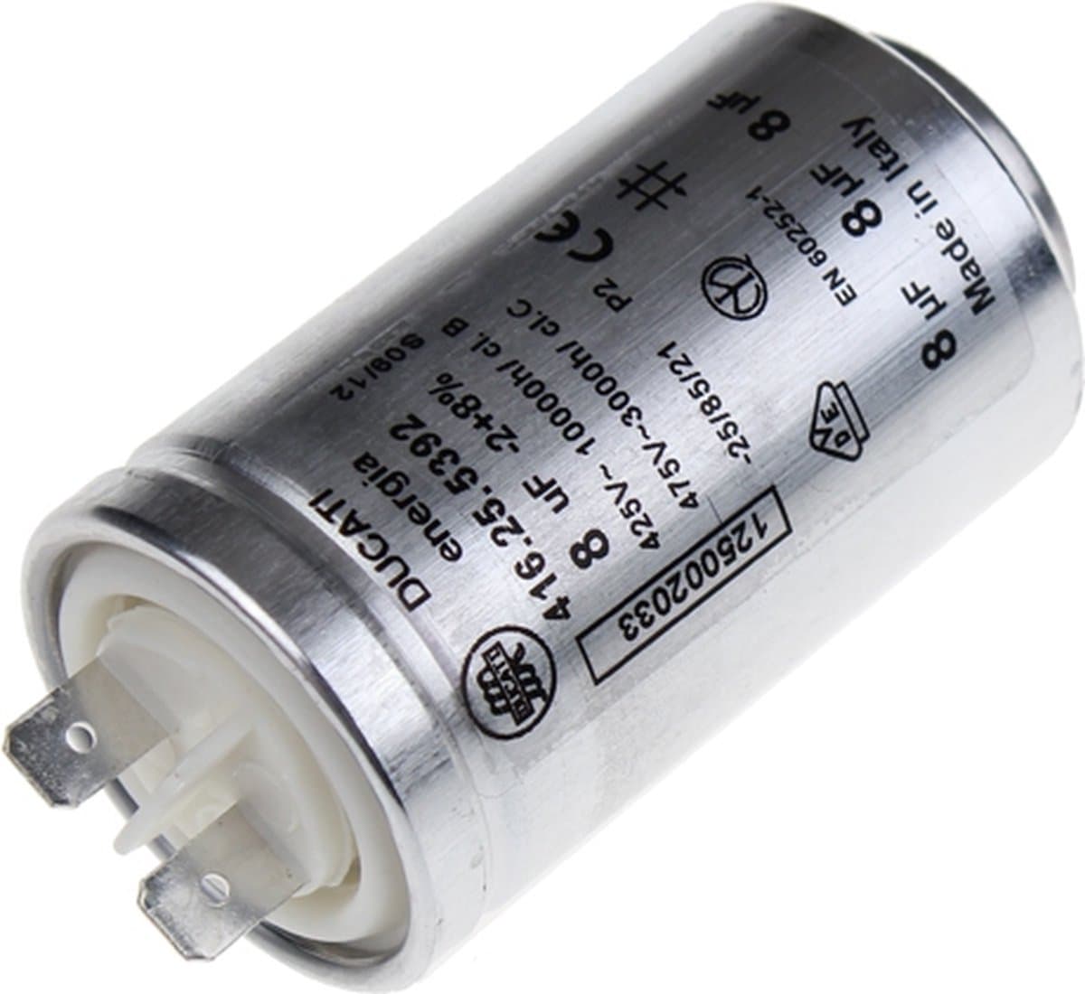 ELECTROLUX - CONDENSATOR 8 µF 450 V - 1250020334 — afbeelding 1