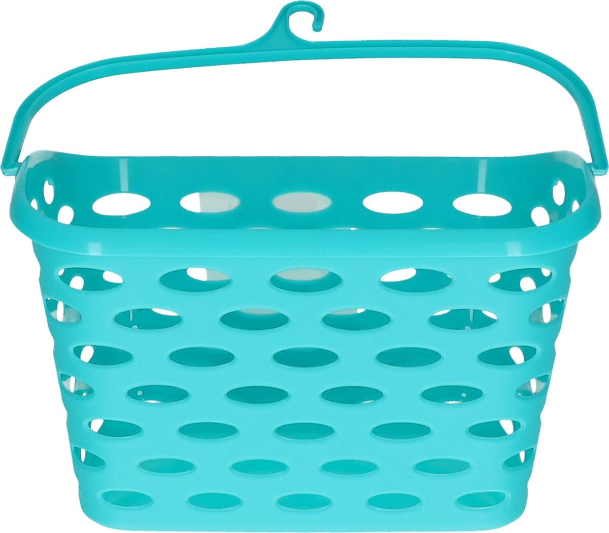 Plasticforte Wasknijpers ophang mandje aan haak - 26 x 15 x 21 cm - blauw - kunststof — afbeelding 1