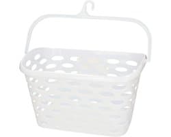 Plasticforte Wasknijpers ophang mandje aan haak - 26 x 15 x 21 cm - wit - kunststof
