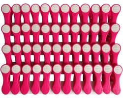 48 wasknijpers Soft Grip Soft Touch Softtouch (roze, wit)