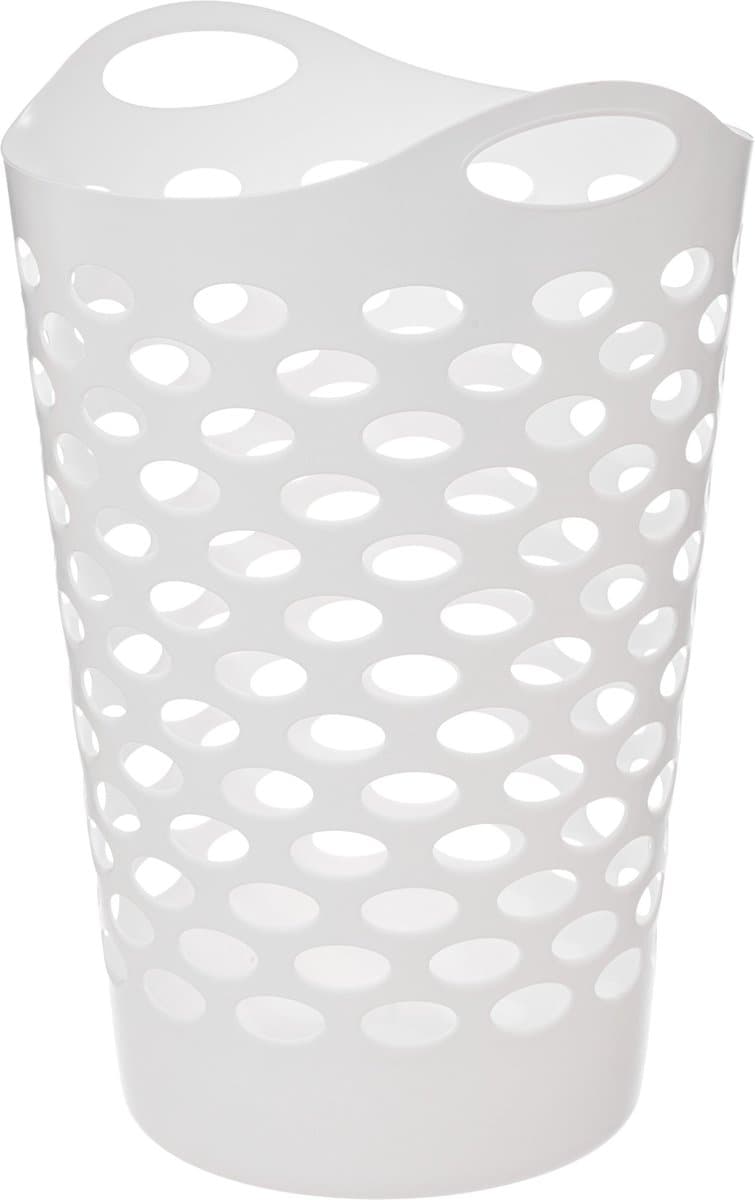 5Five Flexibele wasmand/opbergmand - rond - wit - 75 liter - D41 x H66 cm — afbeelding 1